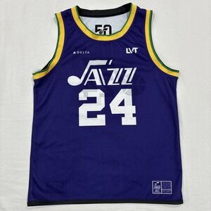 Utah Jr. Jazz #24 Jersey Adult Small Delta Purple & Yellow J-Note Logo